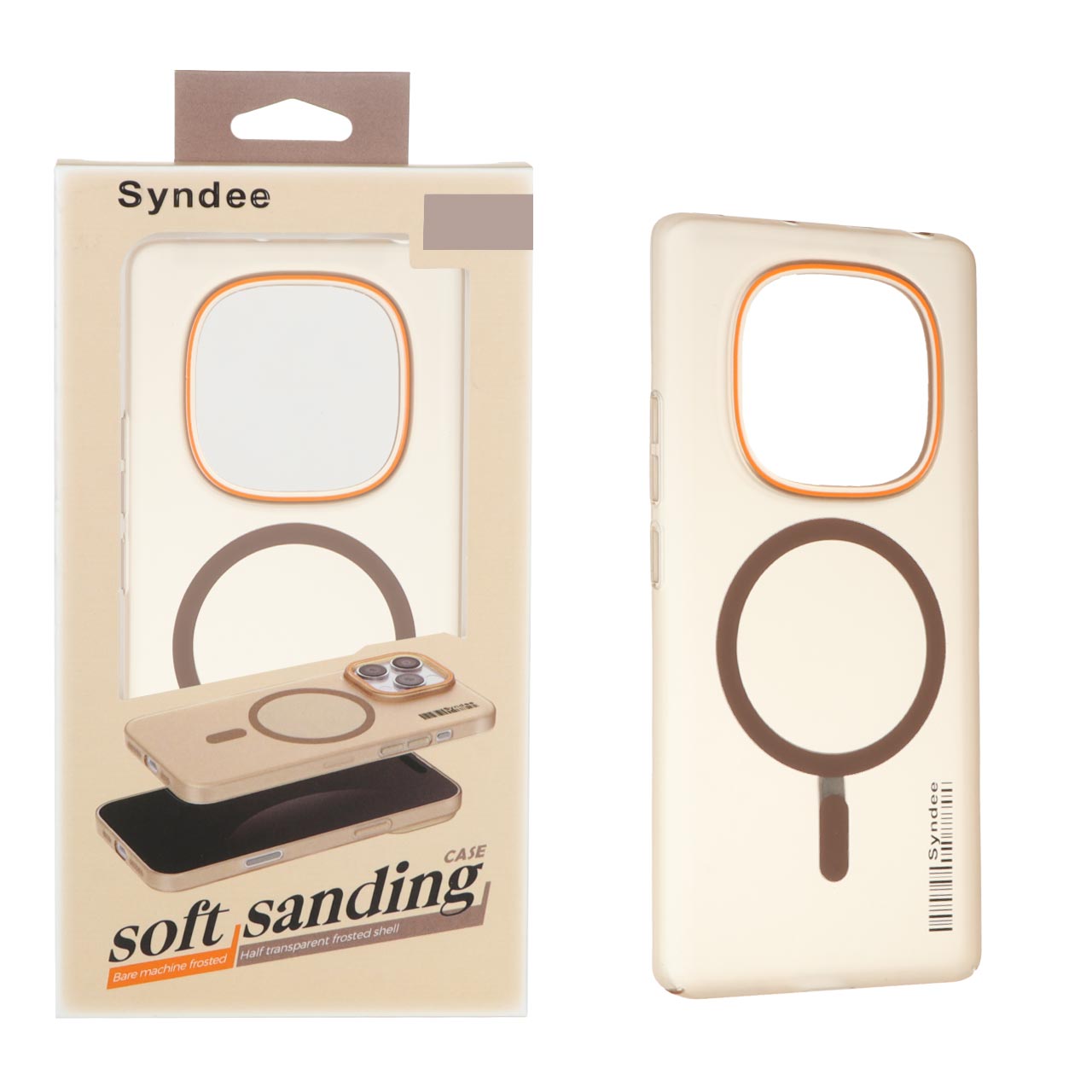 قاب اورجینال Syndee مگ سیف پشت مات قهوه ای مناسب برای شیائومی ردمی نوت ۱۴ پرو 4G