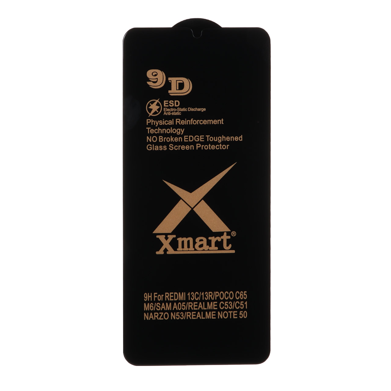 محافظ صفحه نمایش شیشه ای Full Cover XMART 9D-ESD مدل Samsung Galaxy A07 / A06 / A05 / Xiaomi Redmi 13C / Poco C65 / Poco M6 5G / Honor X7 / X7A / Realme C51 / Realme C53 (بدون پک)