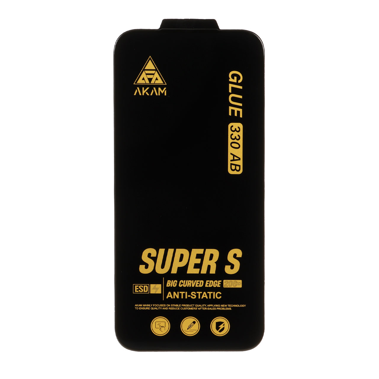محافظ صفحه نمایش شیشه ای فول کاور AKAM Super S با چسب 330 مناسب برای آیفون 17 پرو مکس