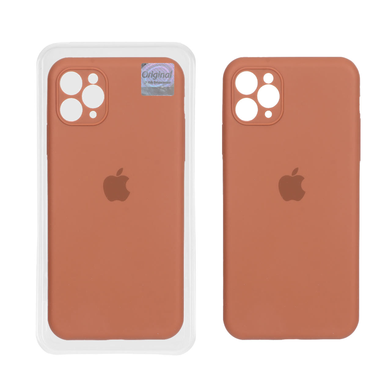 قاب سیلیکونی پاک کنی اورجینال Master Quality مدل Apple iPhone 11 Pro Max - قهوه ای روشن (پک دار)