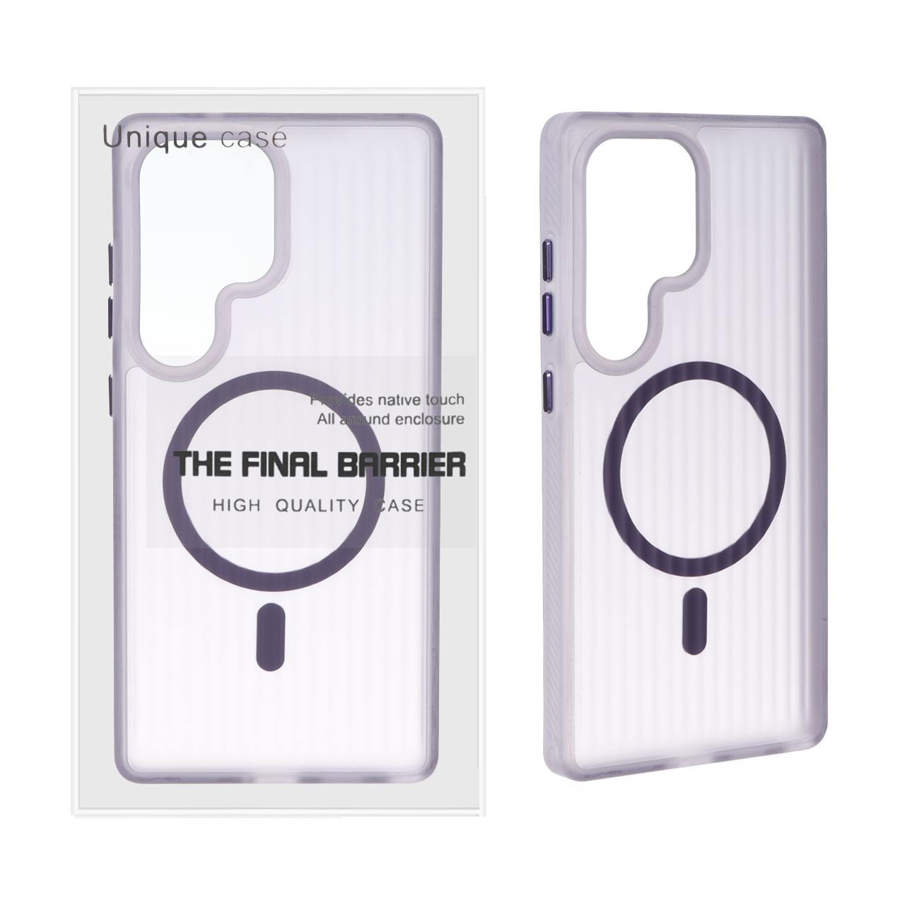 قاب اورجینال Unique Case کرکره ای مات MagSafe مدل Samsung Galaxy S25 Ultra - بنفش (پک دار)