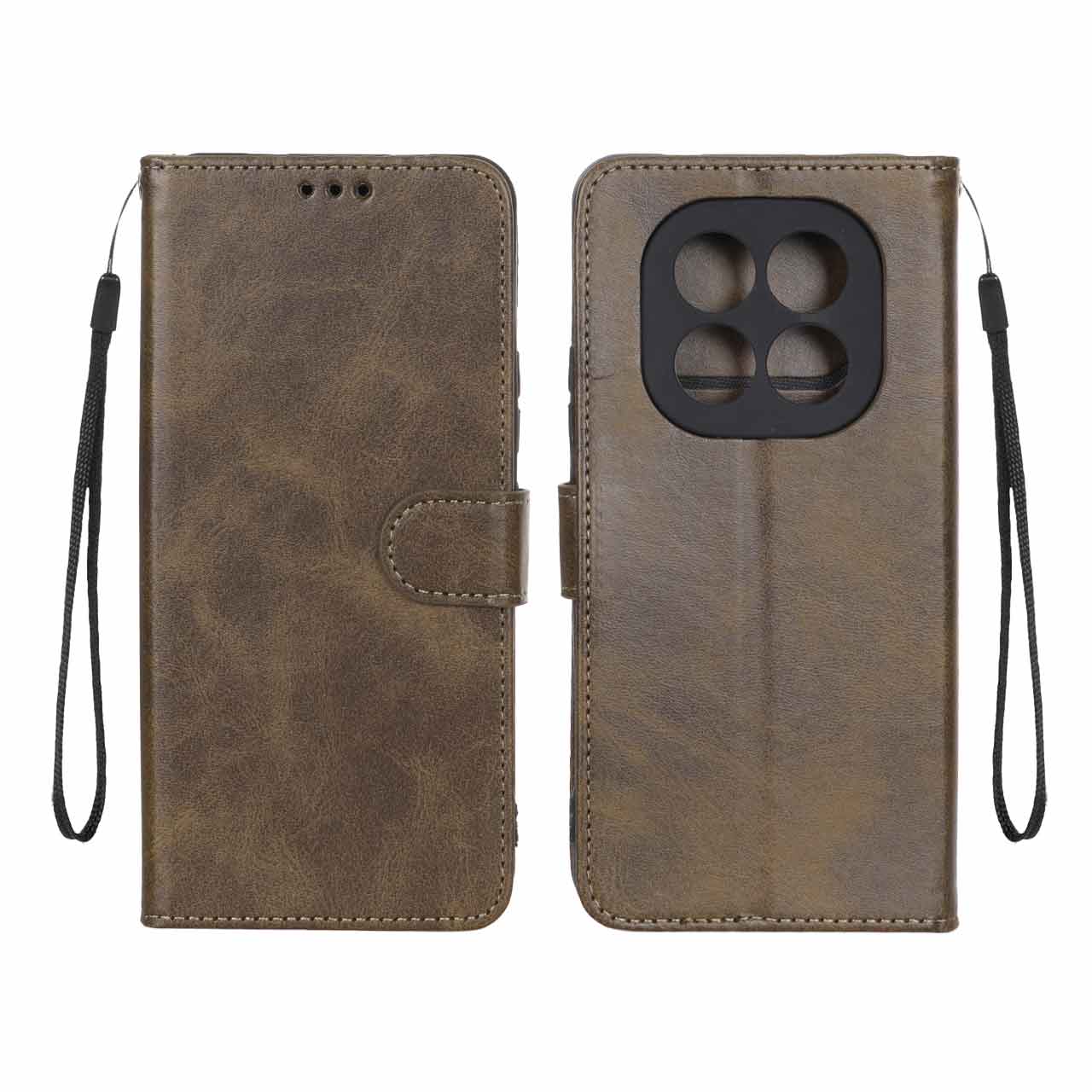 کیف مگنتی چرمی طرح کلاسیک مناسب برای شیائومی ردمی نوت 15 پرو 4G رنگ سبز زیتونی