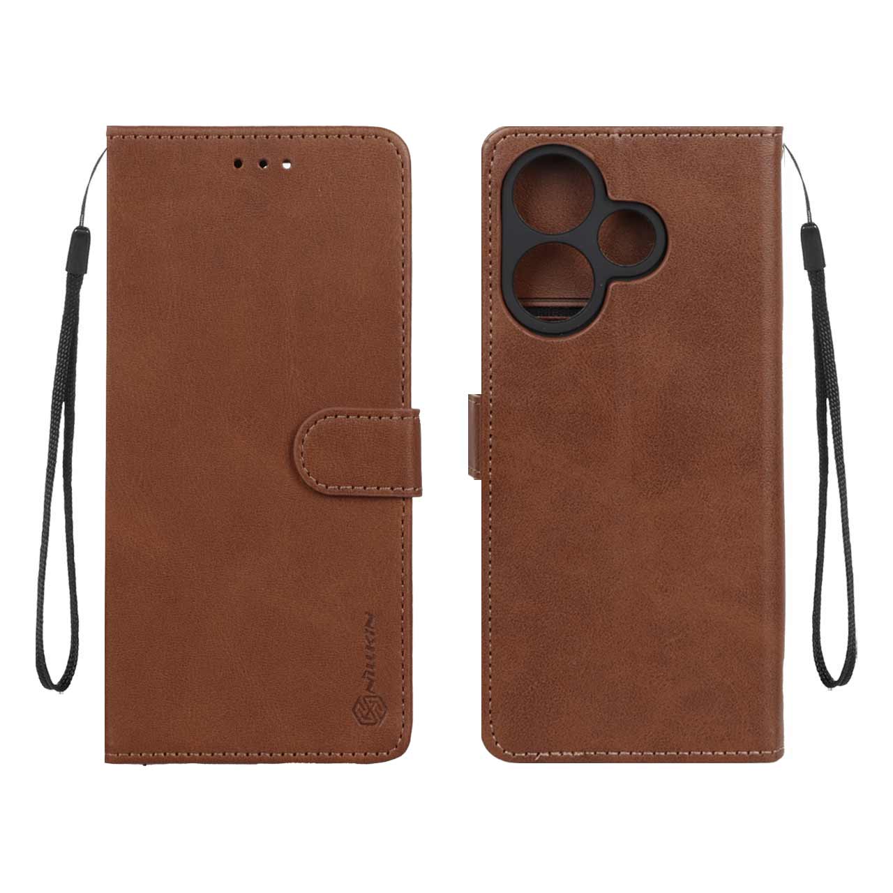 کیف مگنتی نیلکین مدل Xiaomi Redmi 13X / Redmi 13 4G / Poco M6 4G - قهوه ای