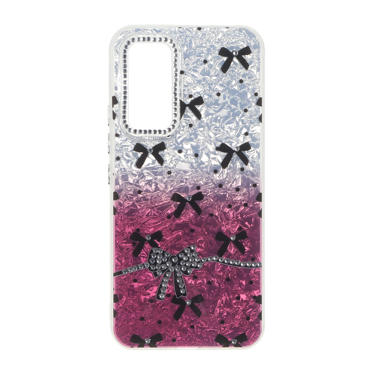 قاب ice پاپیونی نگین دار دور مات Samsung Galaxy A54 - زرشکی