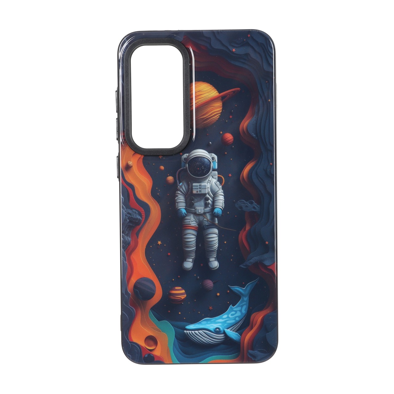 قاب بلک لنز براق طرح فضانورد مناسب برای سامسونگ گلکسی S24 FE