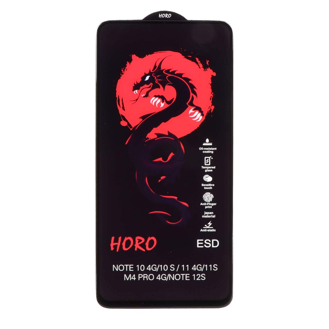 محافظ صفحه نمایش شیشه ای Full Cover ESD Horo مدل Xiaomi Redmi Note 12S / Redmi Note 11 4G / Redmi Note 11S / Redmi Note 10 4G / Redmi Note 10S / Poco M5S / Poco M4 Pro 4G