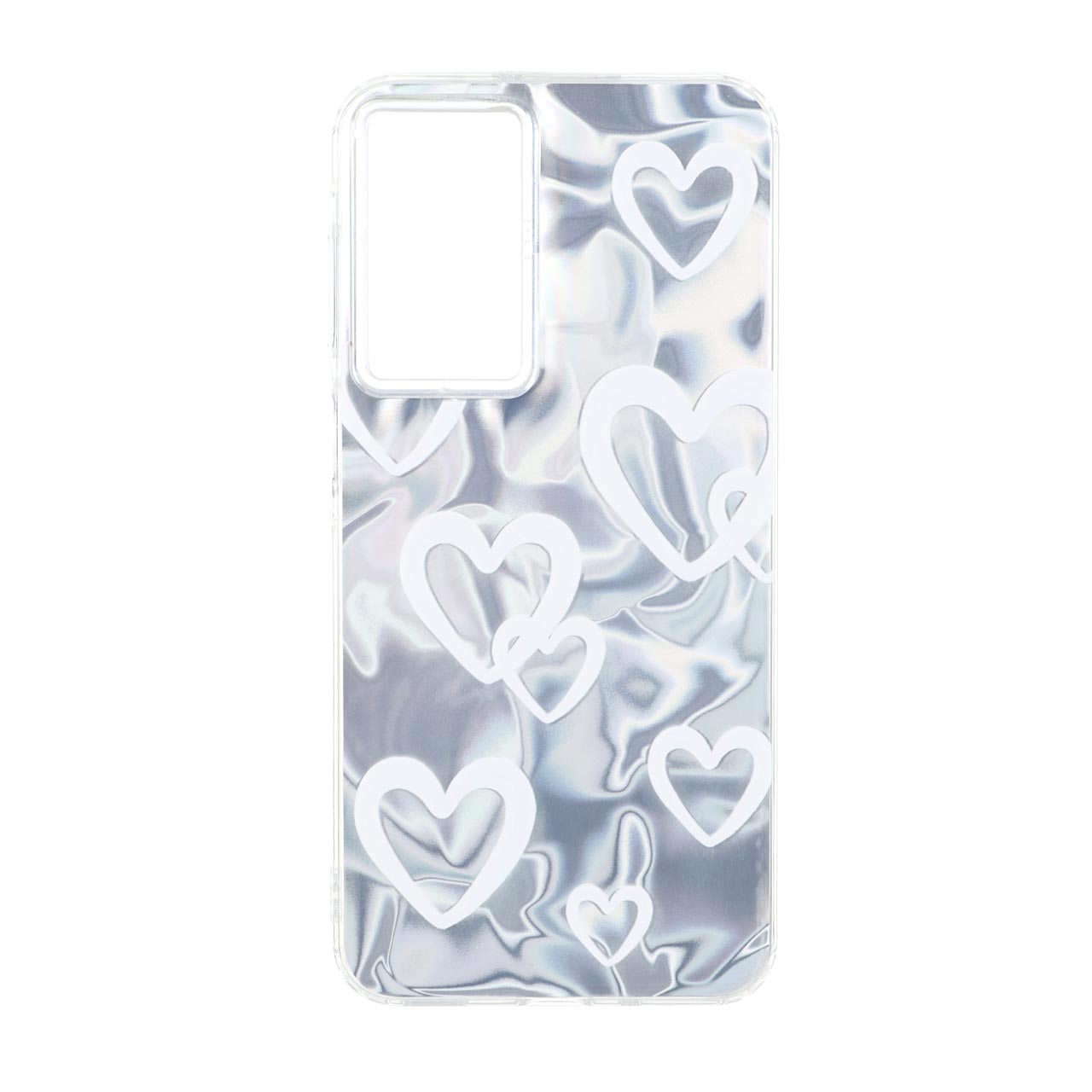 قاب طرح Silver Cloud قلبی دور ژله‌ای مناسب برای سامسونگ گلکسی A17 و A26