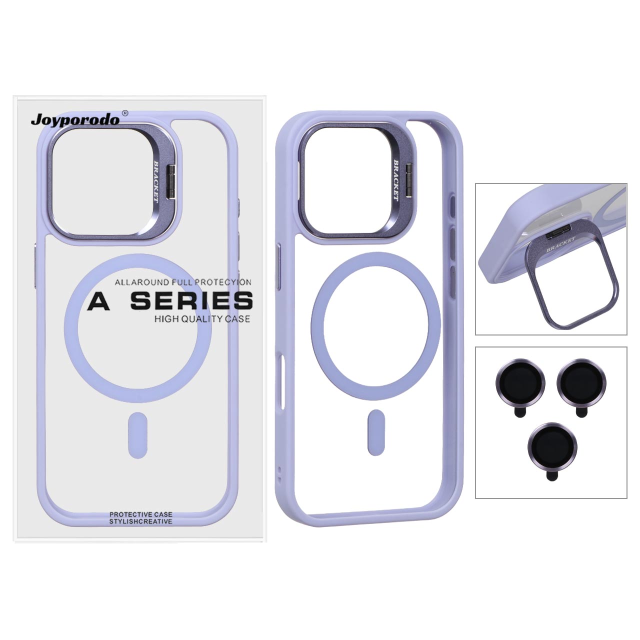 قاب BRACKET لنز آلومینیومی Magsafe با ست محافظ لنز رینگی Apple iPhone 16 Pro - یاسی