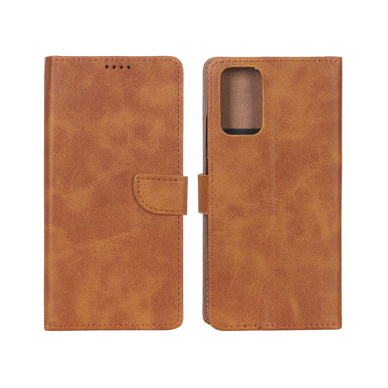 کیف چرمی مگنتی عسلی مناسب برای شیائومی ردمی نوت 10 4G / ردمی نوت 10 اس / پوکو M5S