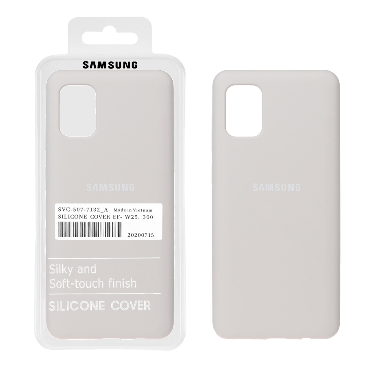 قاب سیلیکونی پاک کنی اورجینال درجه یک Samsung Galaxy A31 - خاکی (پک دار)
