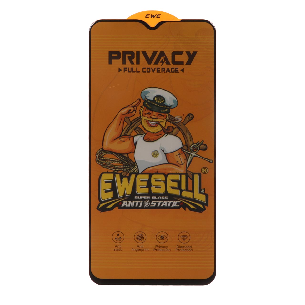 محافظ صفحه نمایش شیشه ای Full Cover Ewesell Anti Static Privacy مناسب برای شیائومی Redmi Note 8 Pro / Poco M3 / Redmi 9T / Note 9 4G