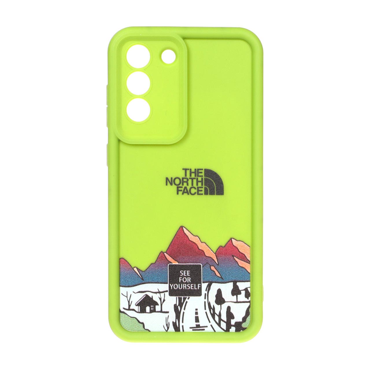 قاب Solid Case North Face طرح دار Samsung Galaxy S21 FE - سبز