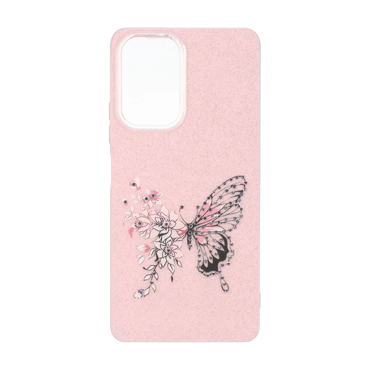 قاب اکلیلی ButterFly نگین دار Xiaomi Redmi Note 10 Pro 4G / Redmi Note 10 Pro Max - صورتی