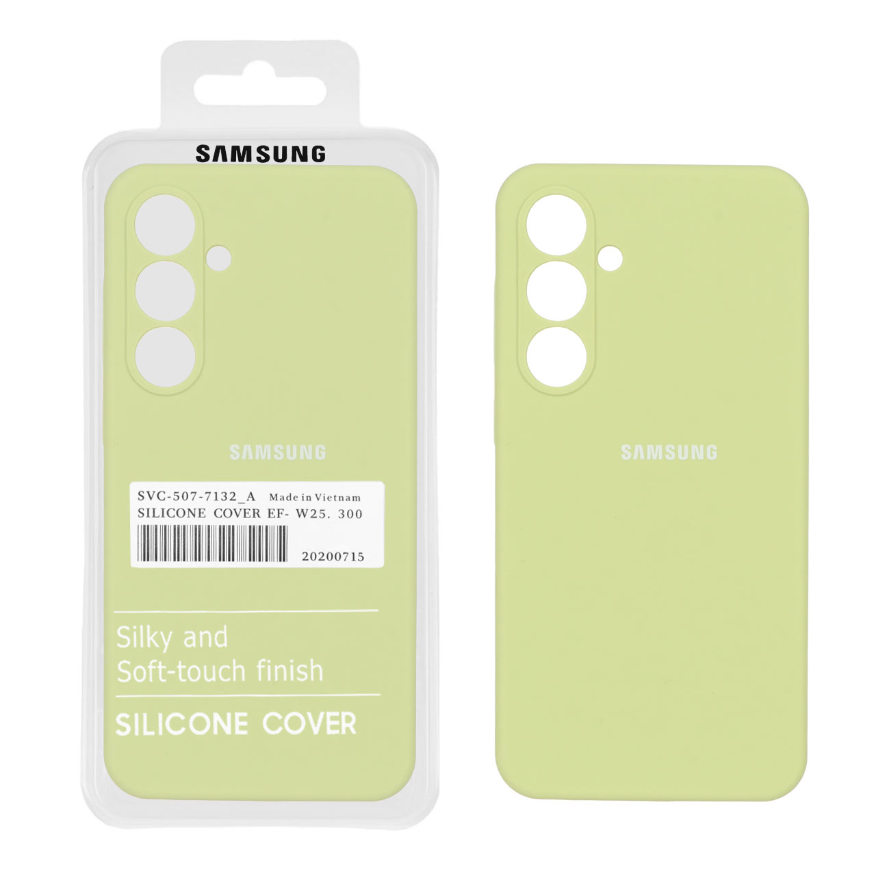 قاب سیلیکونی پاک کنی اورجینال درجه یک Samsung Galaxy S24 FE - سبز مغز پسته ای (پک دار)