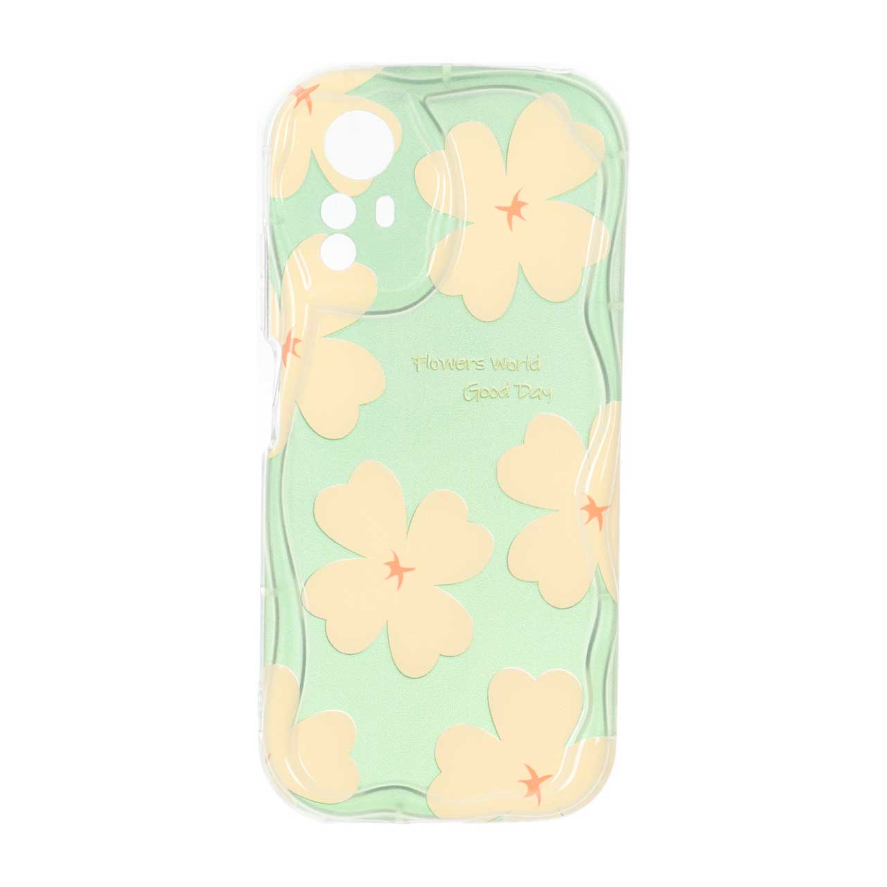 قاب طرح گل دار کنگره ای محافظ لنزدار مناسب برای شیائومی Redmi Note 12S