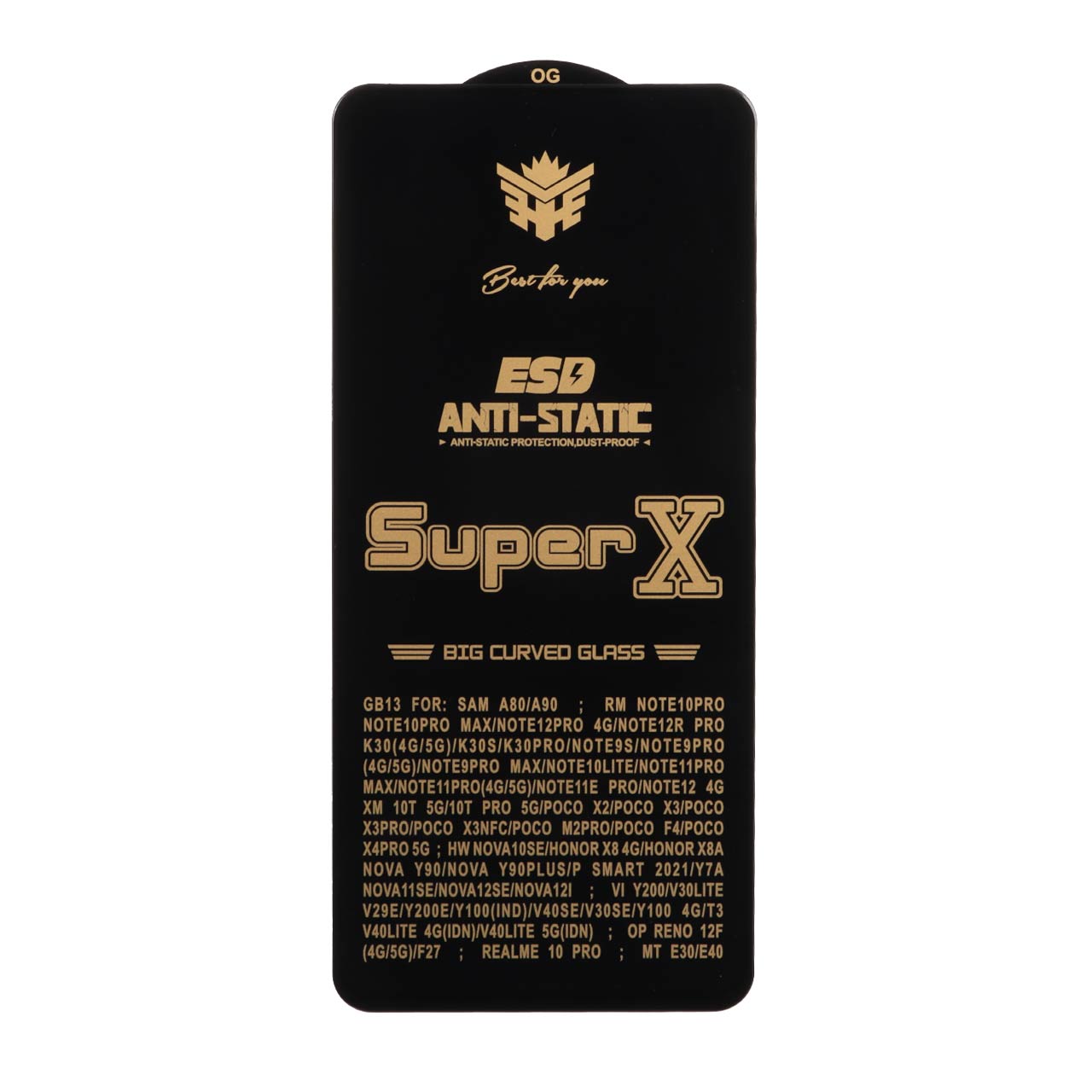 محافظ صفحه نمایش آنتی استاتیک Full Cover Super X مدل Xiaomi Redmi Note 14 4G / Note 12 Pro 4G / Note 11 Pro / Note 11 Pro Plus / Note 10 Pro 4G / Note 10 Pro Max / Poco F3 / F3 GT / F4 / X4 Pro / Mi 13T / Mi 13T Pro