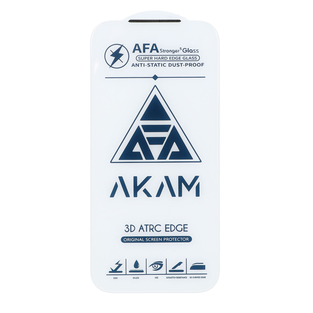 محافظ صفحه نمایش شیشه‌ای اورجینال AKAM مدل 3D ATRC Edge مناسب برای آیفون 17 پرو