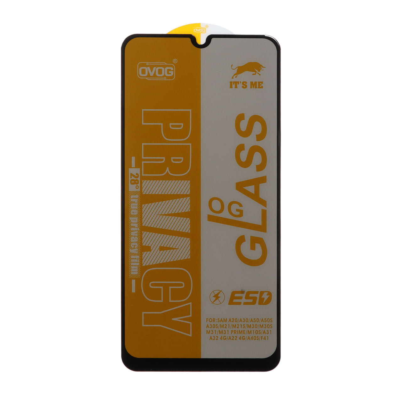 محافظ صفحه نمایش شیشه ای درجه یک Full Cover Privacy OG - ESD OVOG مدل Samsung Galaxy A20 / A30 / A30S / A50 / A50S / M10S / M21 / M21S / M30 / M30S / M31 / Redmi Note 7 / Note 7 pro / Note 7s / Honor 9a / Y6p