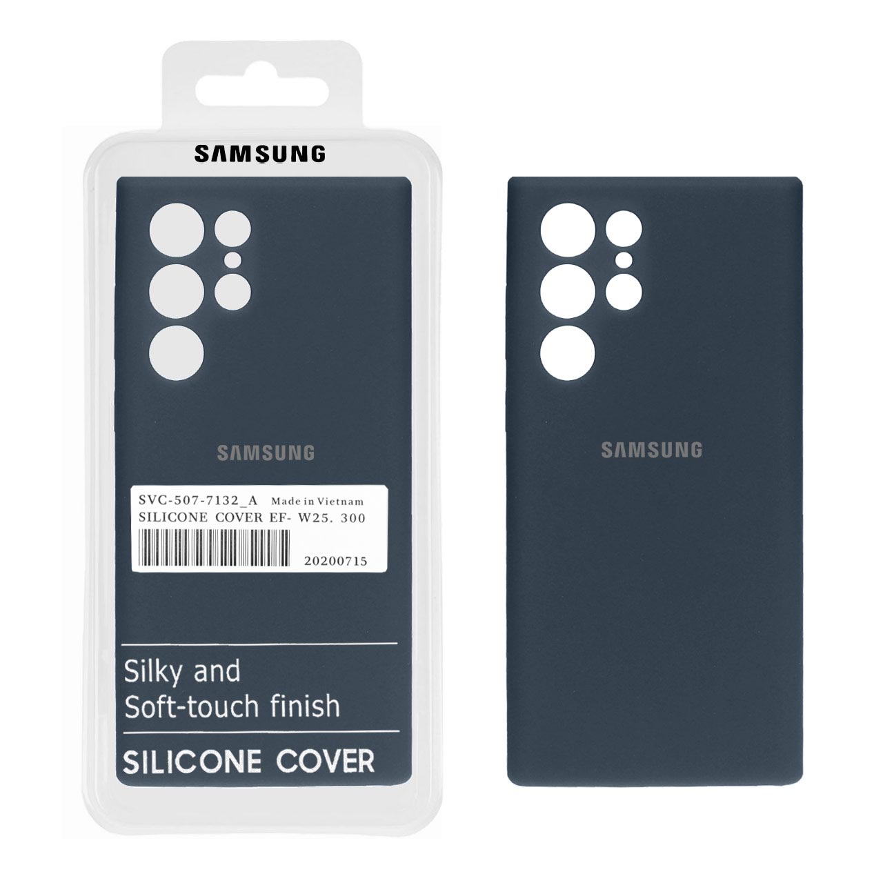 قاب سیلیکونی پاک کنی اورجینال درجه یک Samsung Galaxy S22 Ultra - سرمه ای (پک دار)