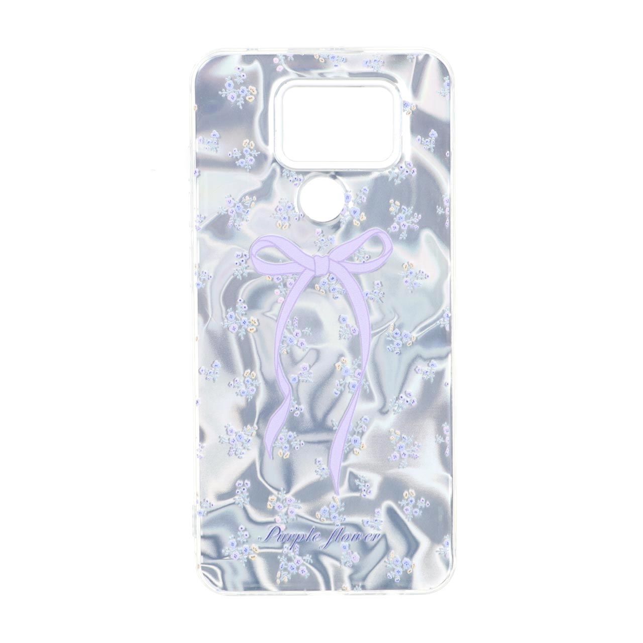 قاب طرح Silver Cloud دور ژله ای طرح گل بنفش و پاپیون مناسب برای شیائومی ردمی نوت ۹، ردمی 10X 5G و ردمی 10X پرو 5G