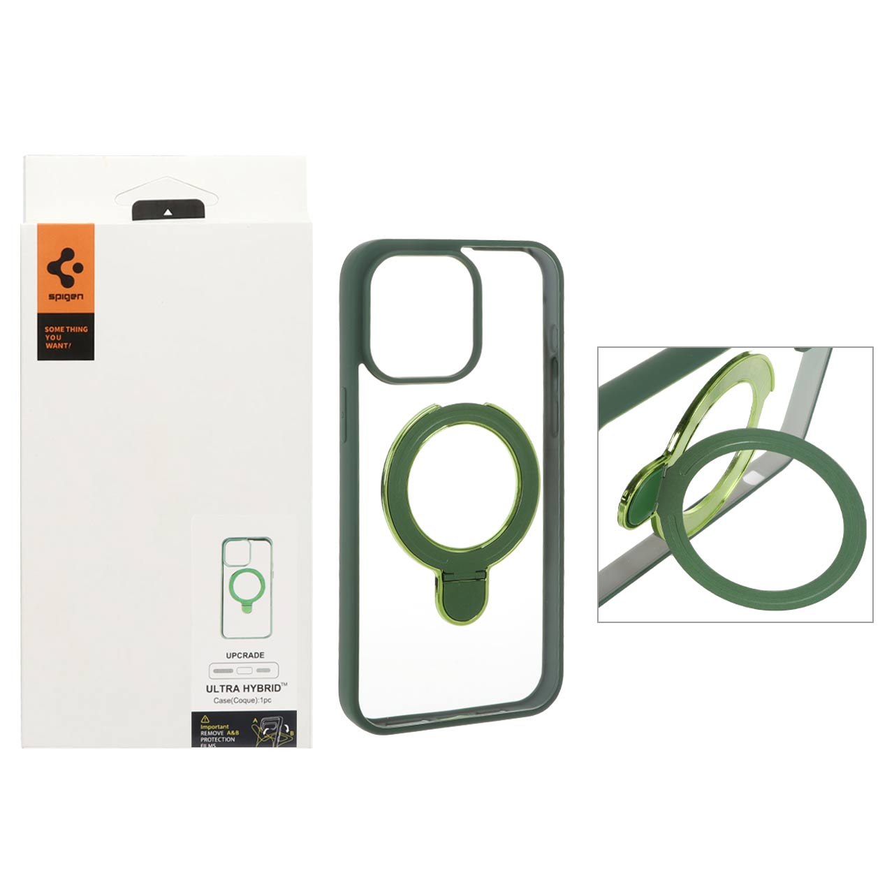 قاب اورجینال Spigen استندشو Ultra Hybrid با توری اسپیکر فلزی مدل Apple iPhone 15 Pro Max