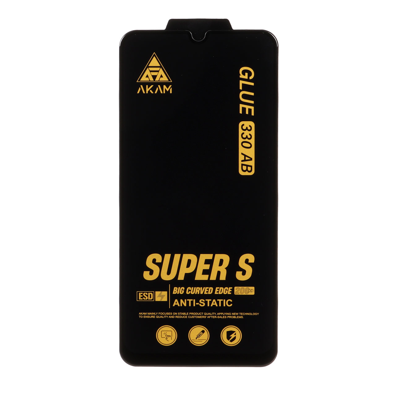 محافظ صفحه نمایش شیشه ای فول کاور AKAM مدل Super S GLUE 330 مناسب برای Samsung Galaxy A20 / A30 / A30S / A50 / A50S / M10S / M21 / M21S / M30 / M30S / M31، Redmi Note 7 / Note 7 Pro / Note 7s و Honor 9a / Y6p