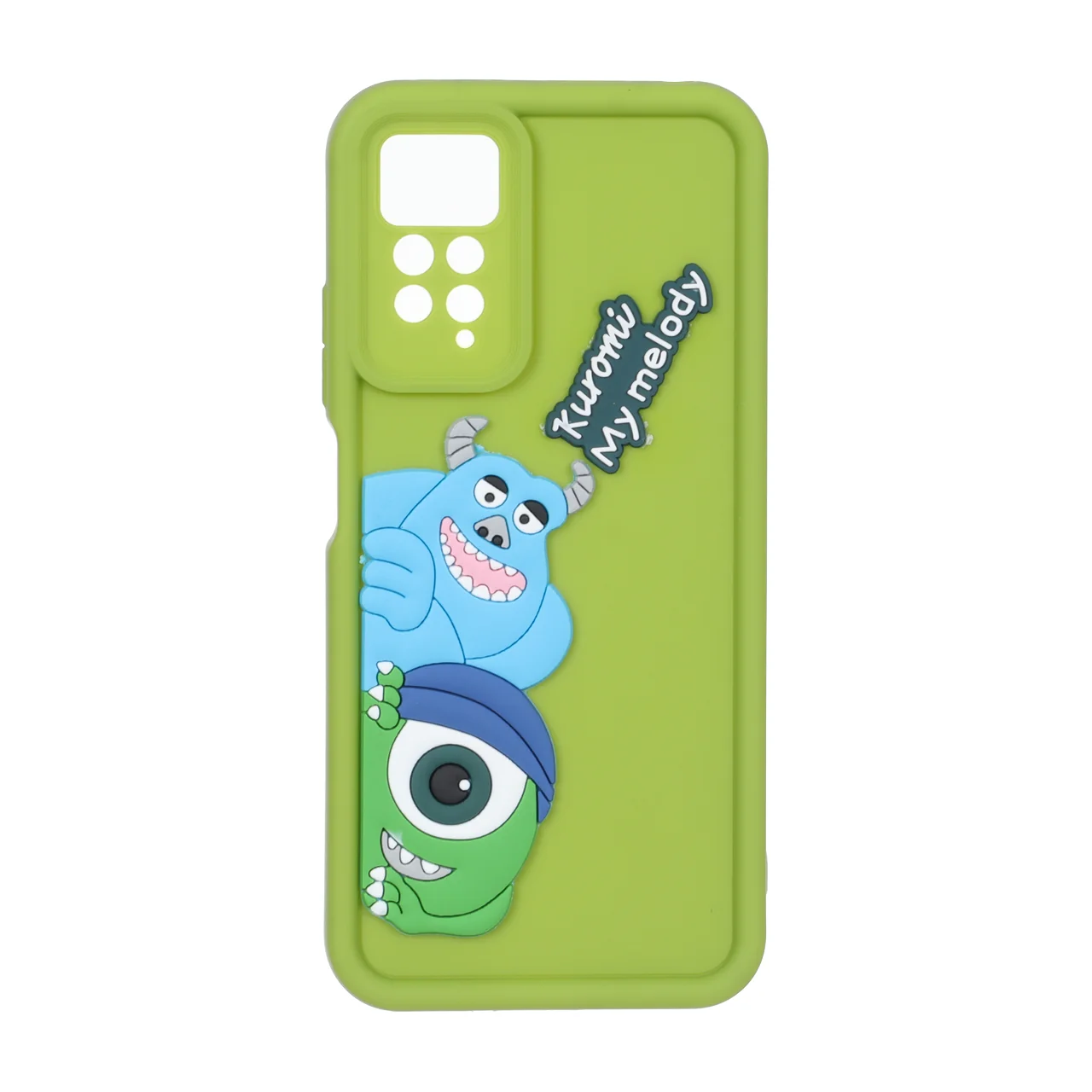 قاب طرح مایک و سالی Monsters Inc عروسک برجسته محافظ لنزدار سبز مناسب برای شیائومی ردمی نوت 12 پرو 4G و ردمی نوت 11 پرو