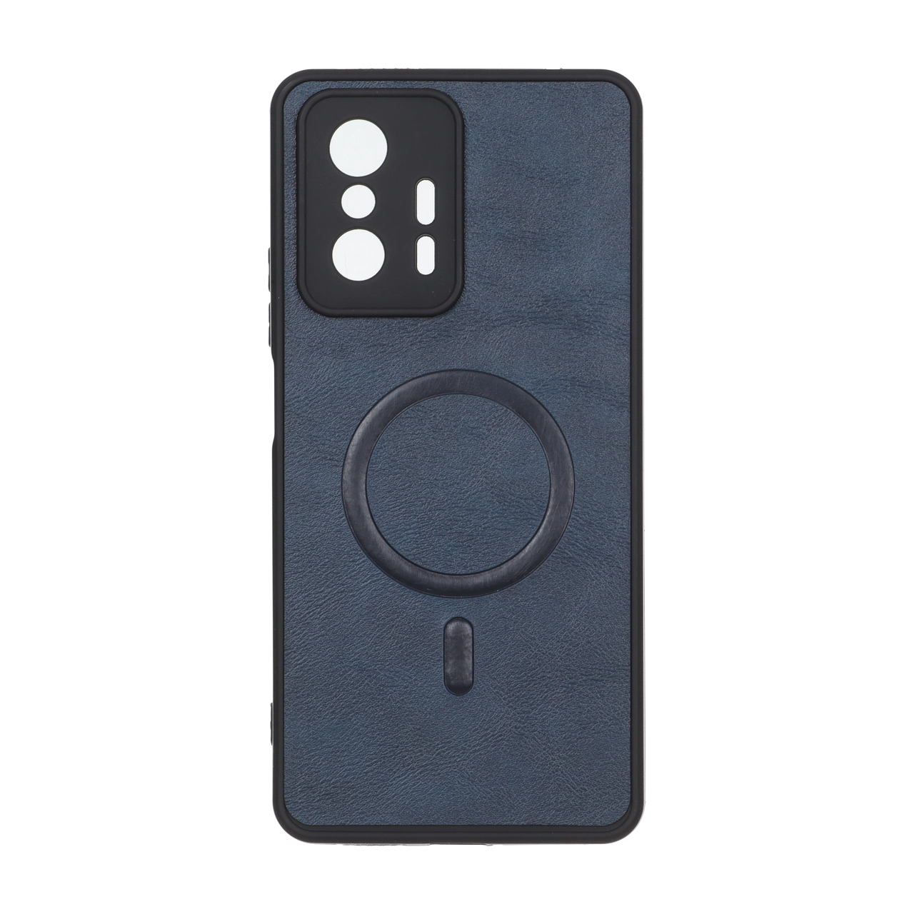 قاب چرمی طرح مگ سیف محافظ لنزدار Xiaomi Mi 11T / Mi 11T Pro - سرمه ای