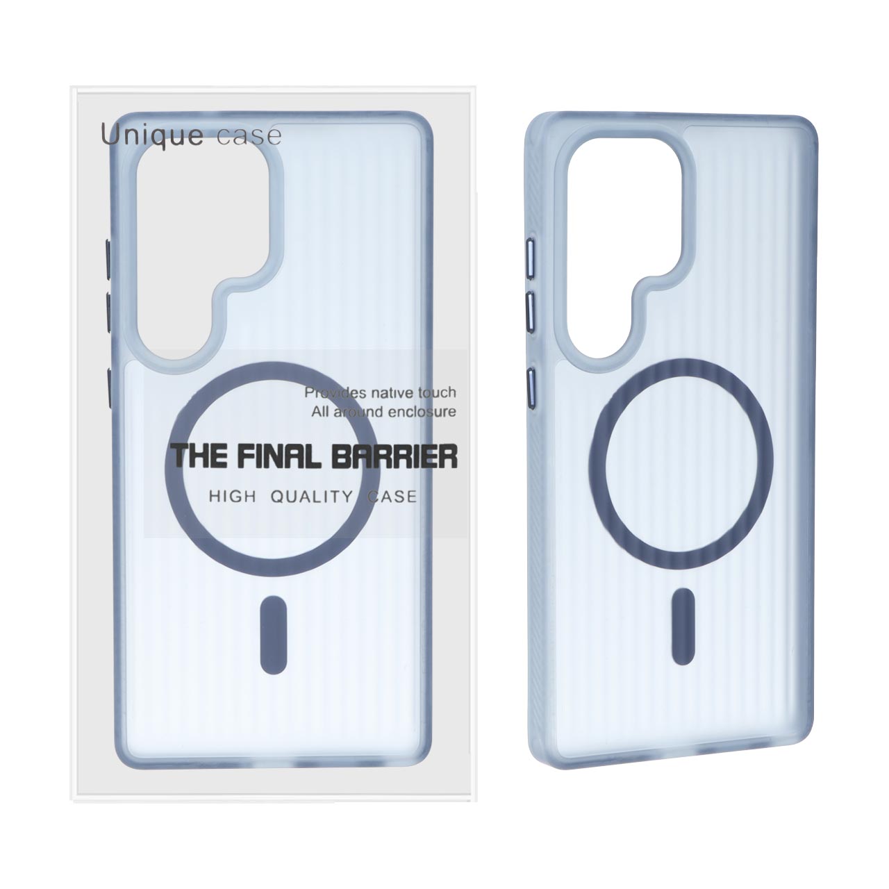 قاب اورجینال Unique Case کرکره ای مات MagSafe مدل Samsung Galaxy S25 Ultra - سرمه ای (پک دار)