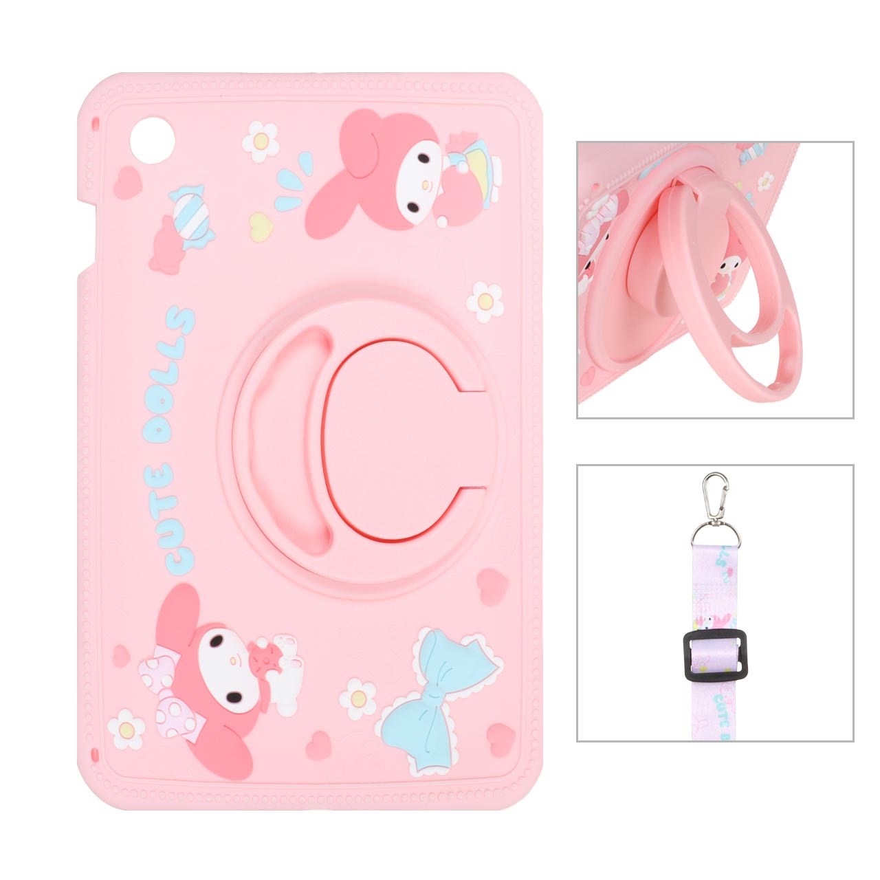 قاب تبلت سیلیکونی طرح Cute Dolls فانتزی استندشو با بند بلند مناسب برای تبلت Samsung Galaxy Tab A8 10 اینچ