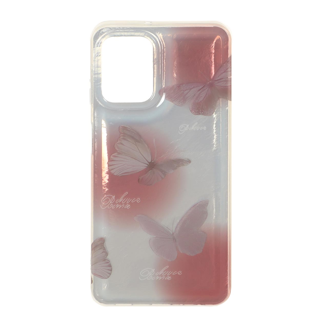 قاب طرح پروانه و کلمه Believe اطلسی دور ژله ای مناسب برای سامسونگ گلکسی A22 4G / M32 4G / F22