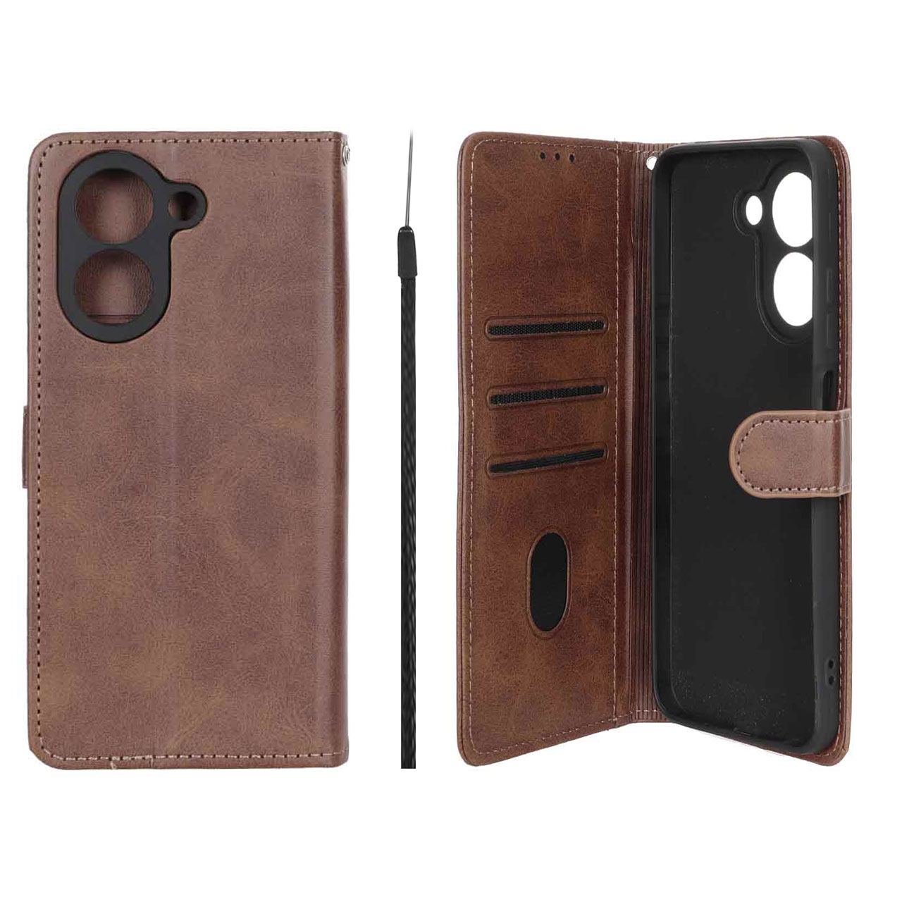 کیف مگنتی Crystal داخل مخمل مناسب برای شیائومی ردمی A5 و پوکو C71 - قهوه‌ای