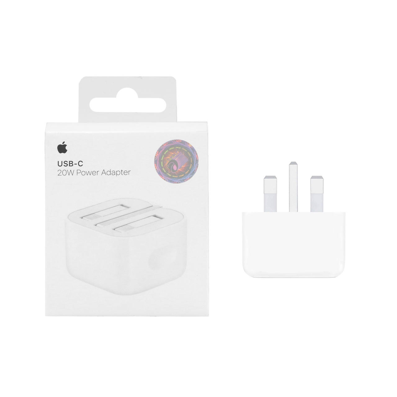 شارژر دیواری اپل 3 پین 20W - B/A - سفید - اورجینال (New Pack 2024)