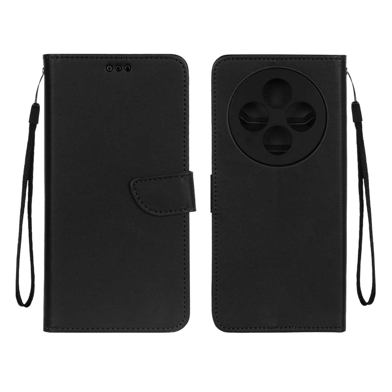 کیف چرمی موبایل مگنتی محافظ لنزدار Xiaomi Redmi 14C / Redmi A3 Pro / Redmi A4 / Poco C75 - مشکی