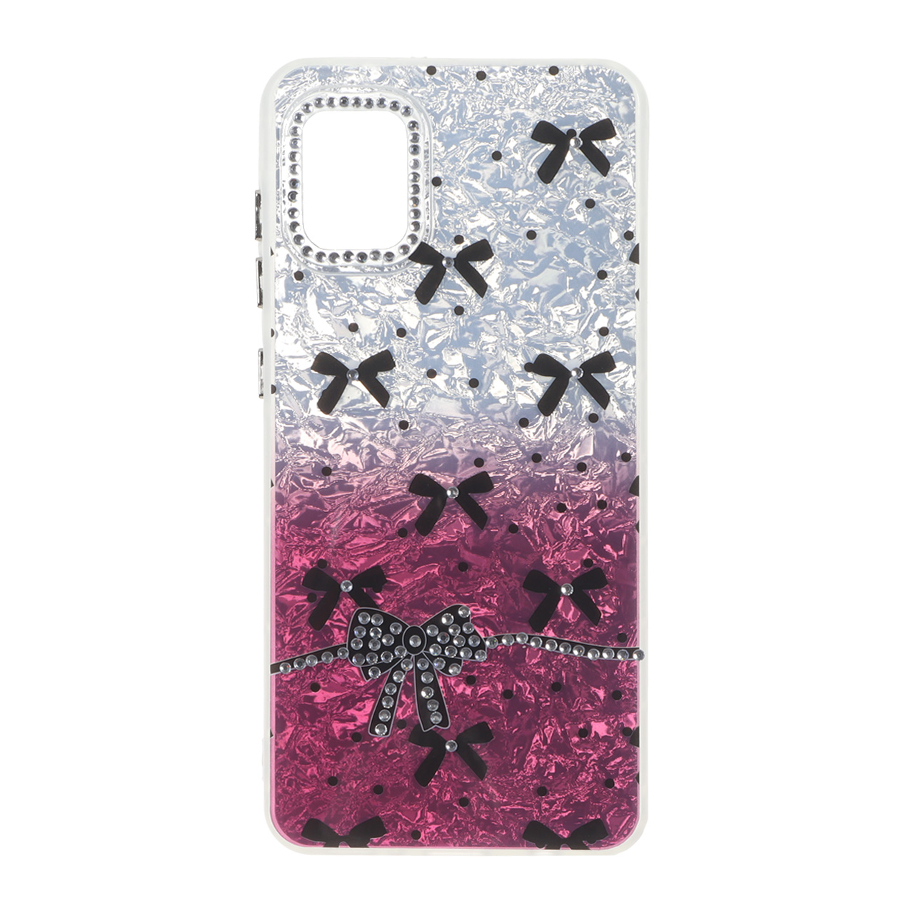 قاب ice پاپیونی نگین دار دور مات Samsung Galaxy A31 - زرشکی