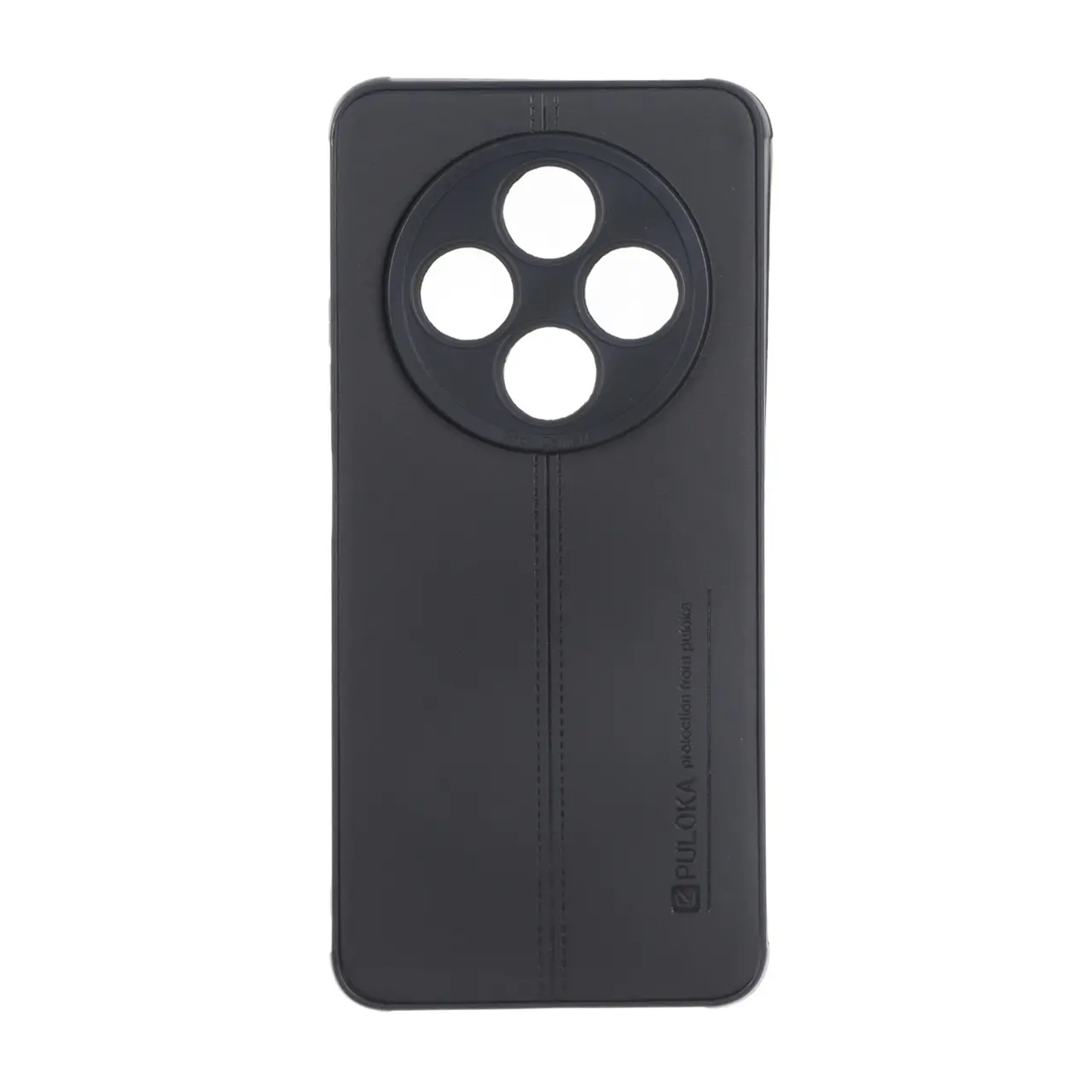 قاب Puloka طرح چرم دوخت دار محافظ لنزدار Xiaomi Redmi 14C / Redmi A3 Pro / Redmi A4 / Poco C75 - مشکی