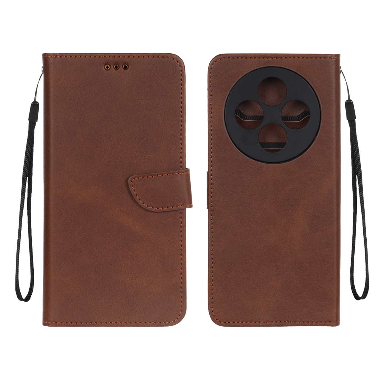 کیف چرمی موبایل مگنتی محافظ لنزدار Xiaomi Redmi 14C / Redmi A3 Pro / Redmi A4 / Poco C75 - قهوه ای