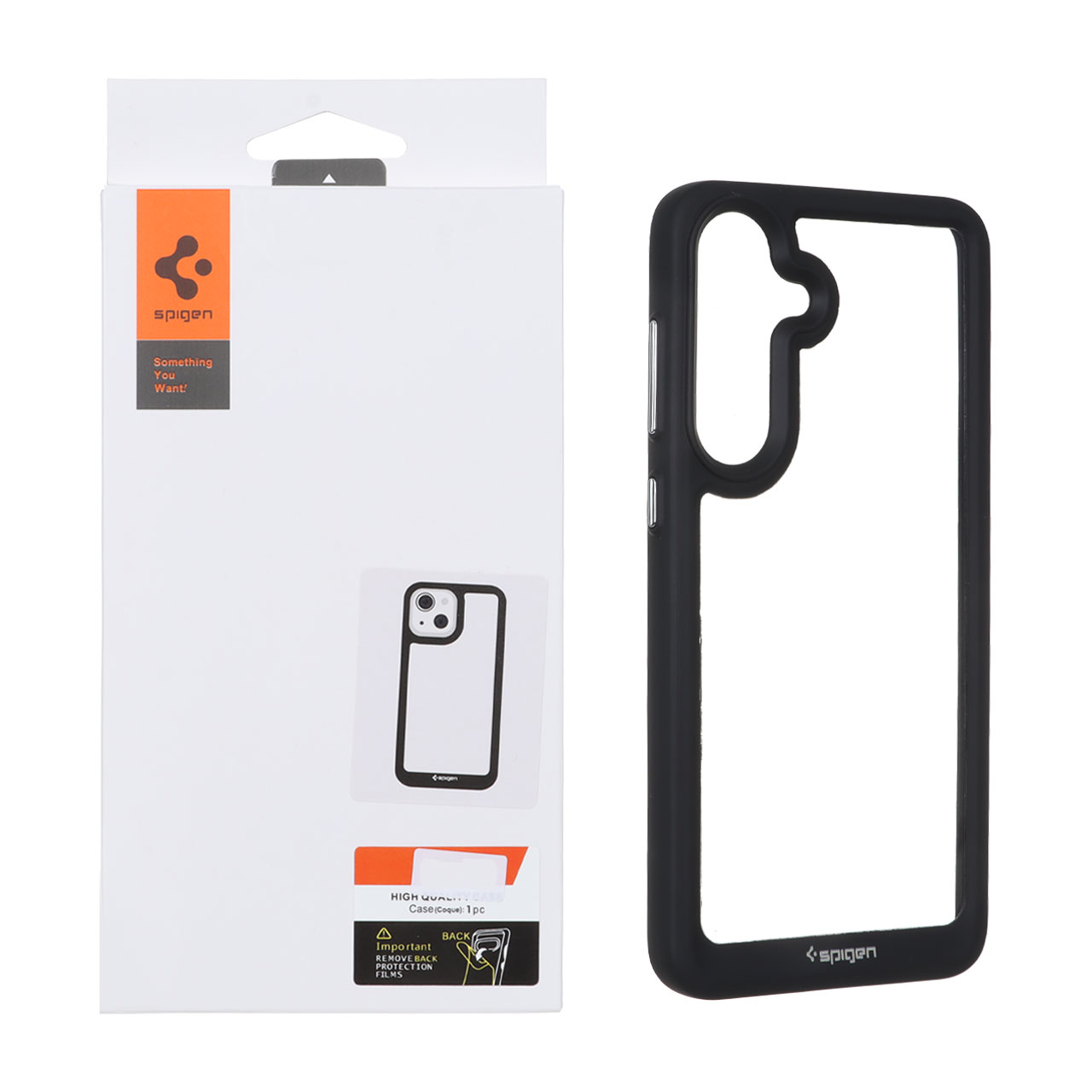 قاب شفاف مشکی اورجینال Spigen مناسب برای سامسونگ گلکسی S25 FE