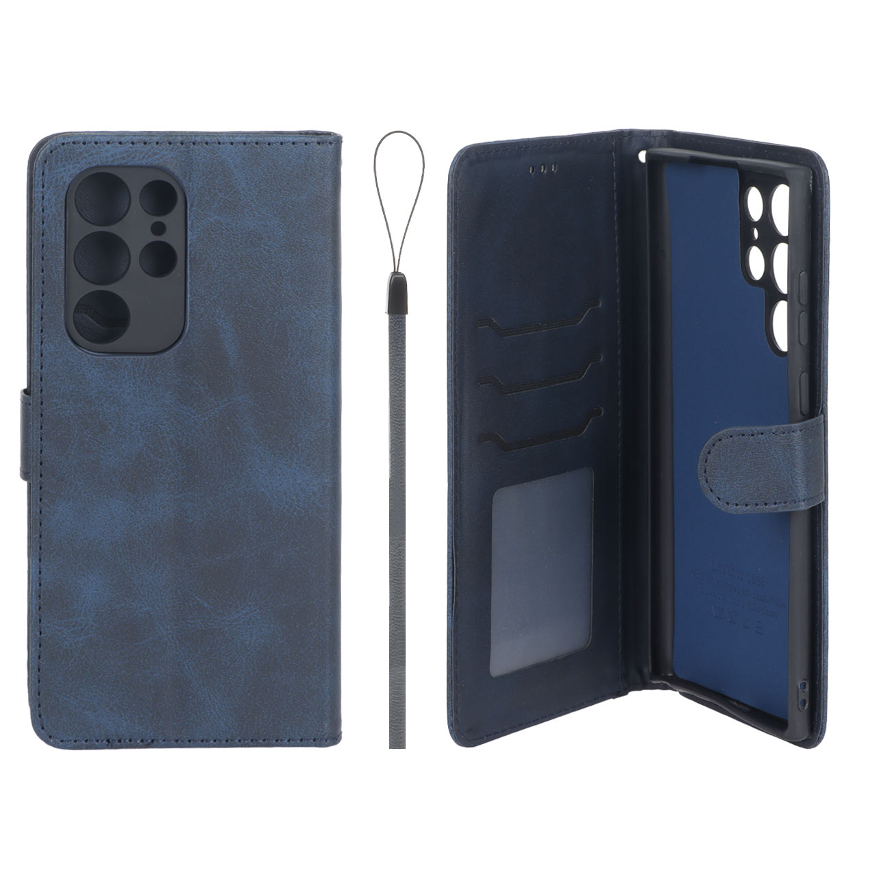 کیف موبایل مگنتی درجه یک داخل خز MNC Plus مدل Samsung Galaxy S22 Ultra - سرمه ای