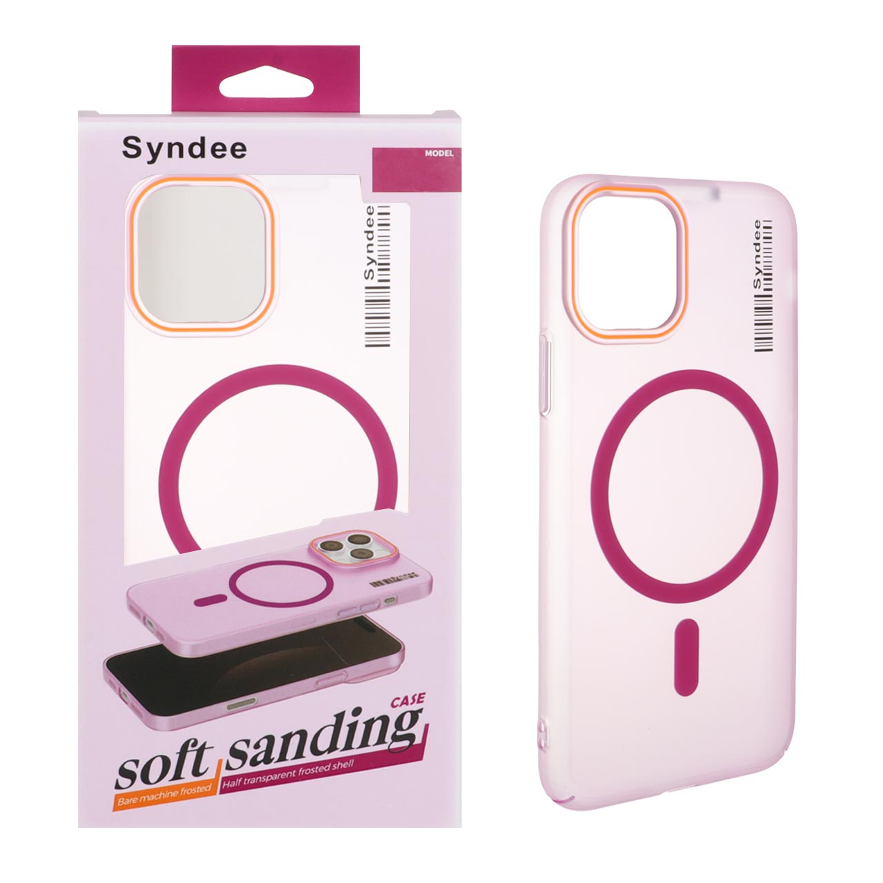 قاب اورجینال Syndee پشت مات MagSafe مدل Apple iPhone 11 Pro - سرخابی (پک دار )