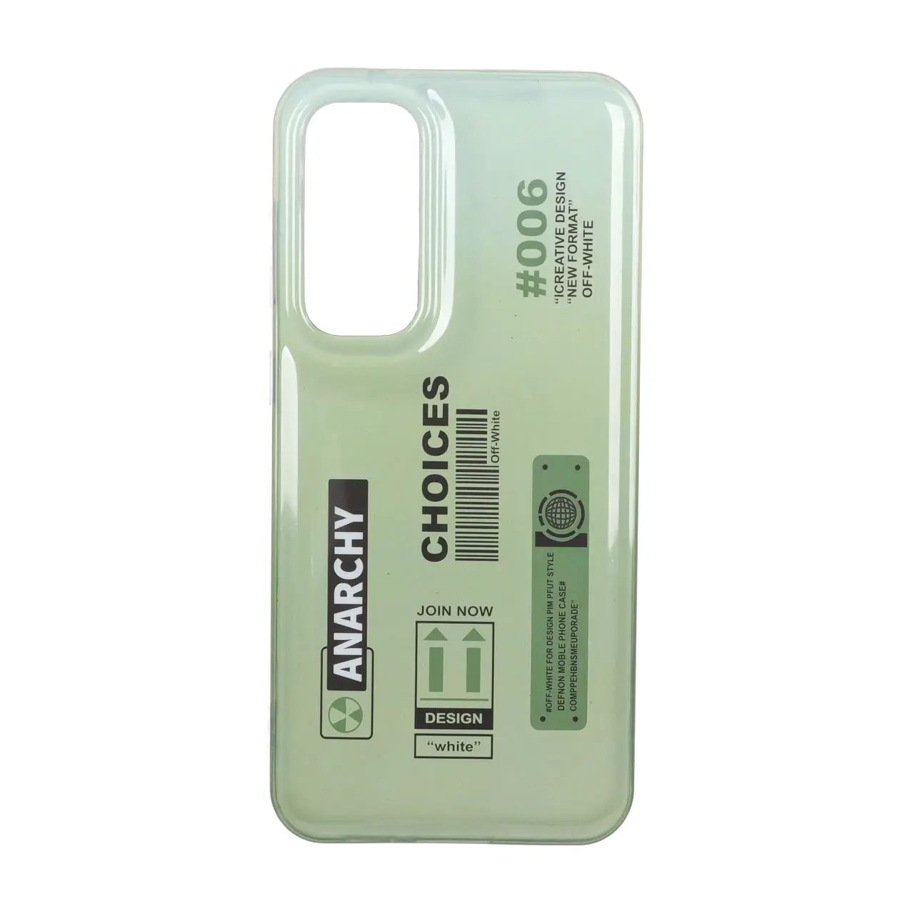قاب طرح Off-White مات پشت سخت دور ژله ای مناسب برای Samsung Galaxy S23 FE