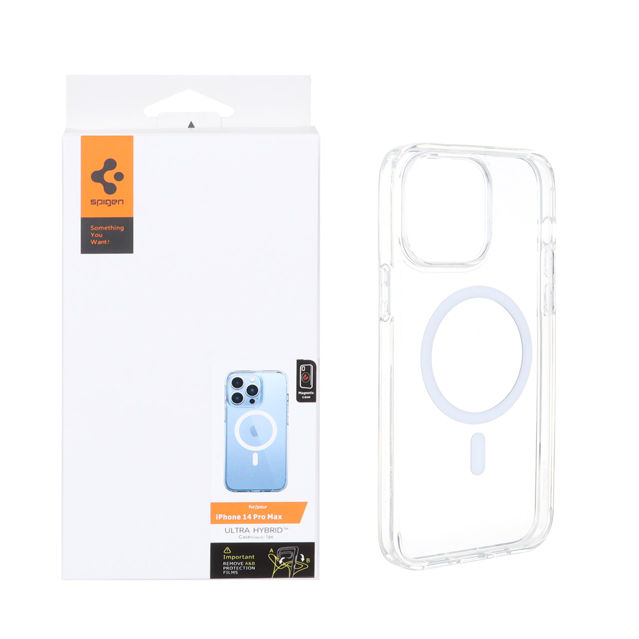 قاب Spigen اورجینال دور ژله ای شفاف مگ سیف مناسب برای آیفون 14 پرو مکس