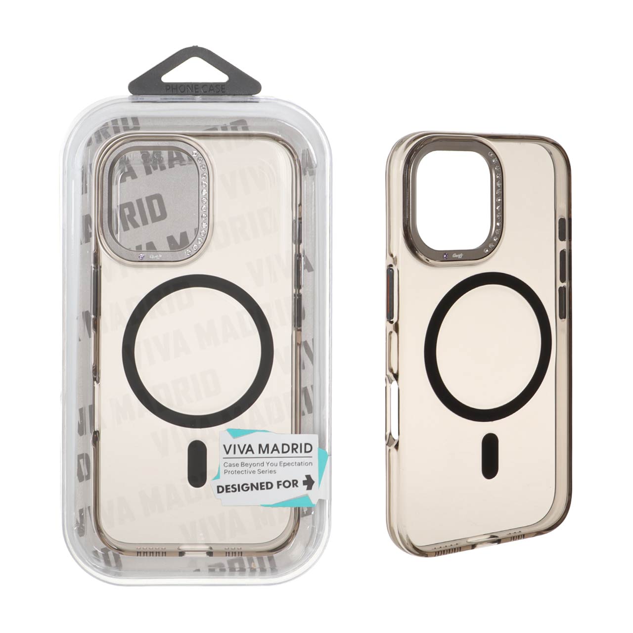 قاب اورجینال Viva Madrid پشت سخت MagSafe لنز نگین دار Apple iPhone 16 - مشکی