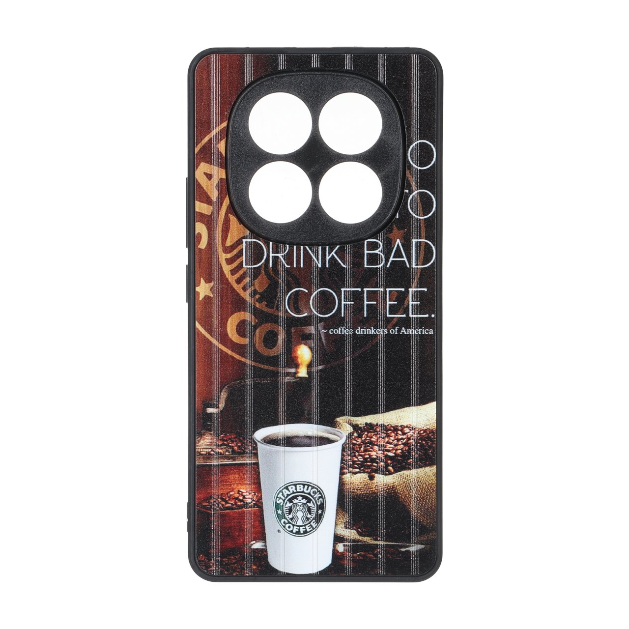 قاب طرح DRINK BAD COFFEE با محافظ لنز برجسته مناسب برای شیائومی ردمی نوت ۱۴ پرو ۴G