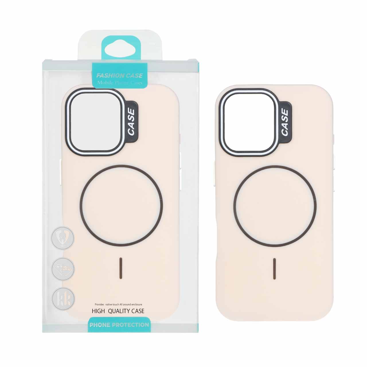 قاب طرح سیلیکون Magsafe پاستیلی Apple iPhone 17 - کرم