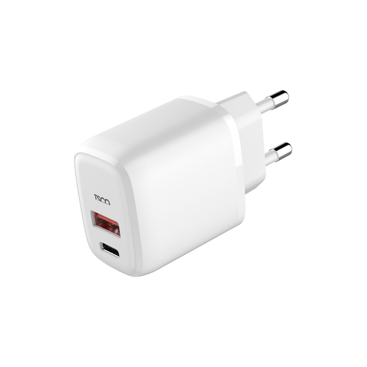 شارژر دیواری 20 وات PD و فست دو پورت TSCO مدل TTC 65 همراه با کابل شارژ TYPE-C - سفید