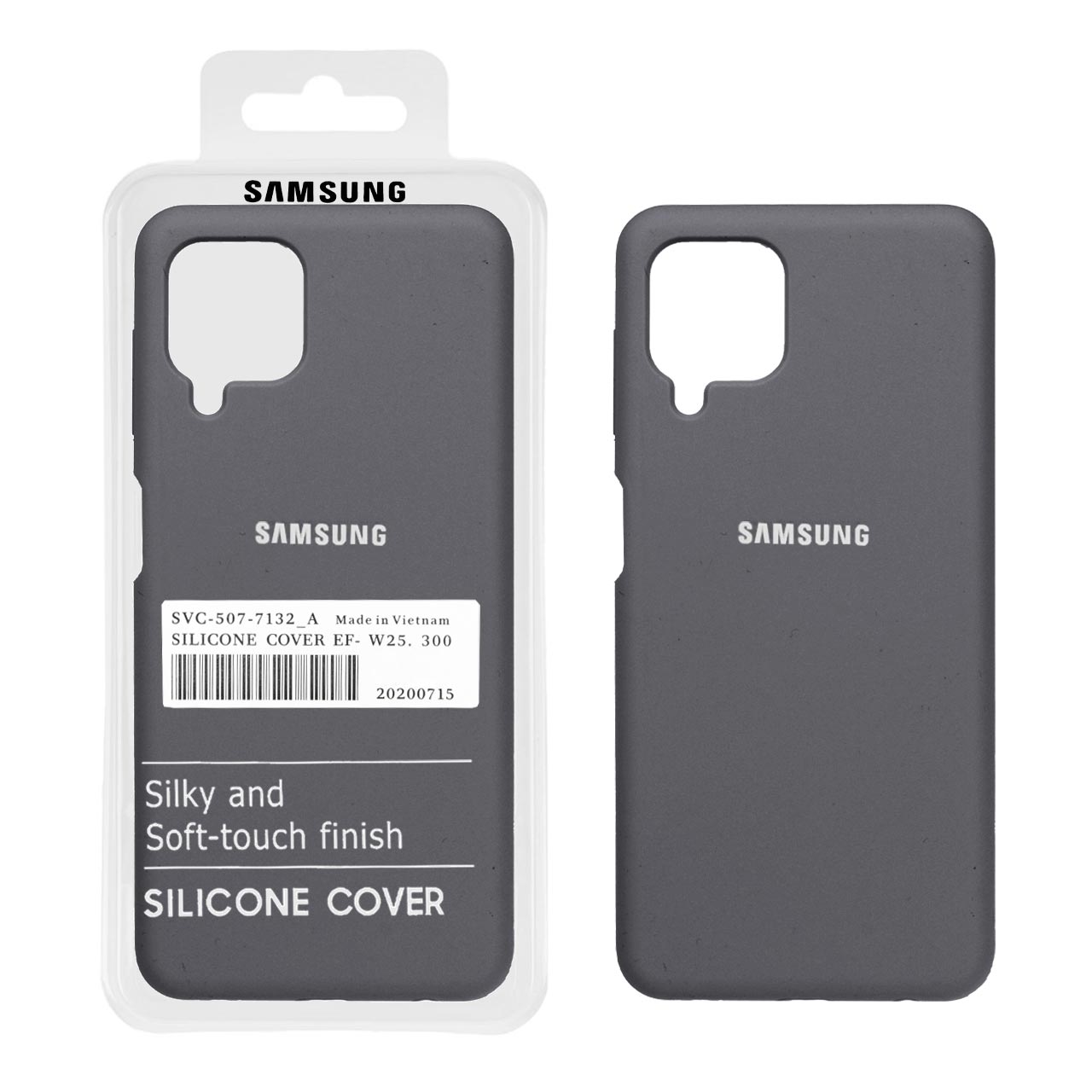 قاب سیلیکونی پاک کنی اورجینال درجه یک Samsung Galaxy A22 4G / M22 / M32 4G / F22 - خاکستری (پک دار)