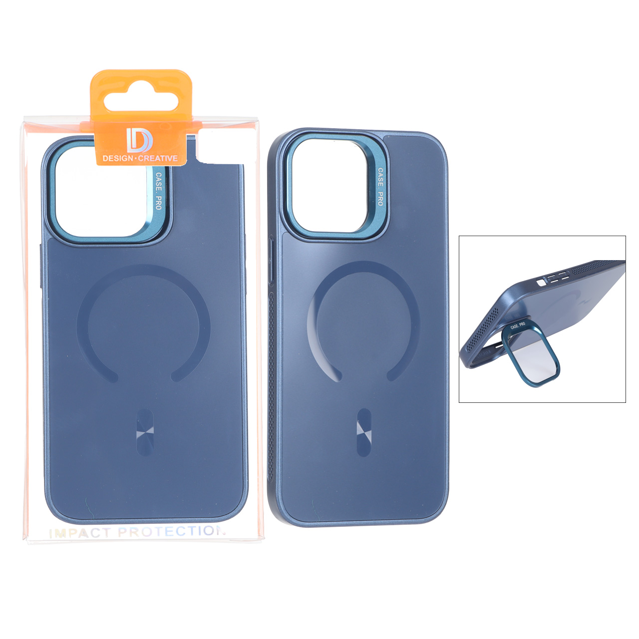 قاب اورجینال PVD Case Pro استندشو MagSafe مدل Apple iPhone 13 Pro Max - سرمه ای (پک دار)