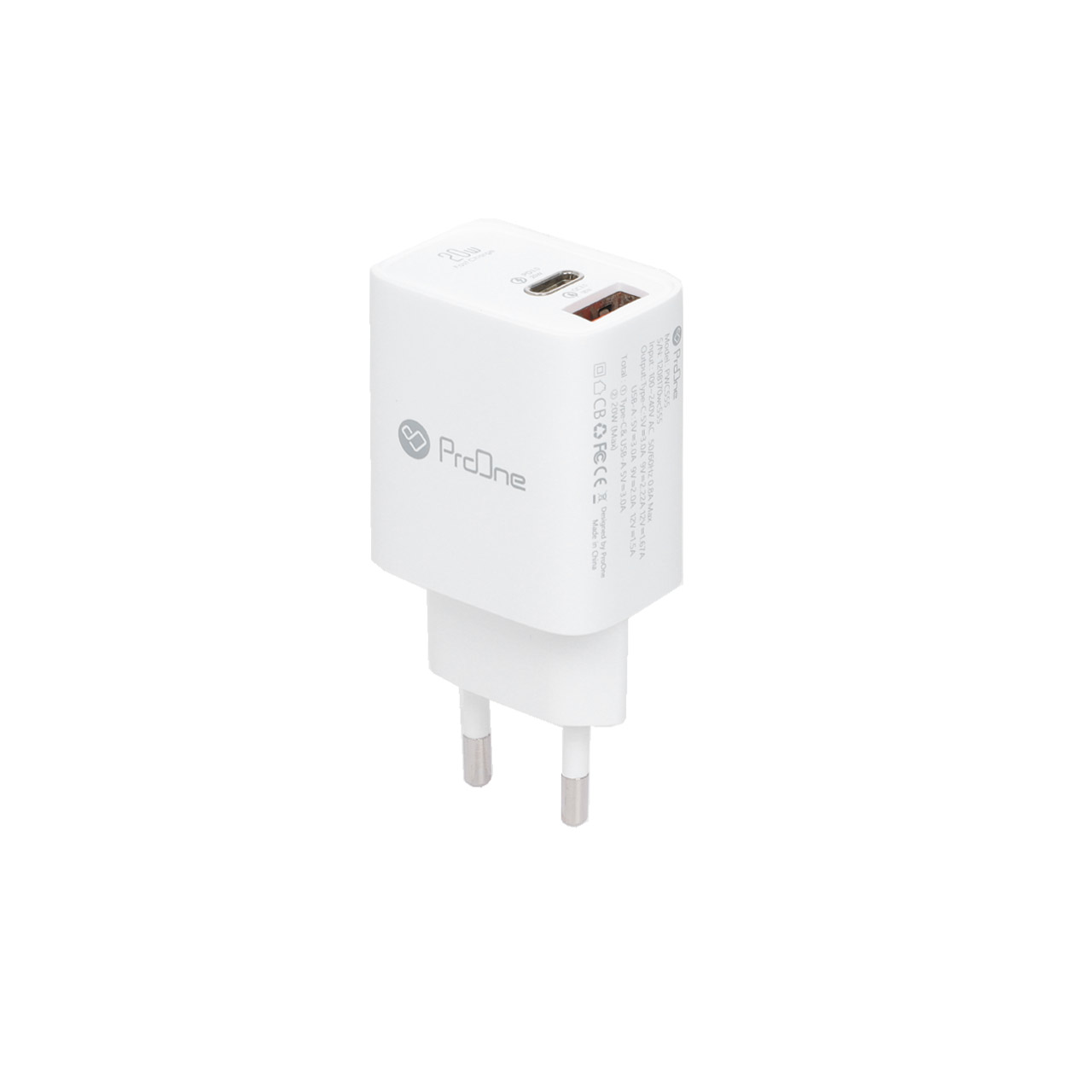 شارژر دیواری 20 وات فست و PD دو پورت ProOne مدل PWC555
