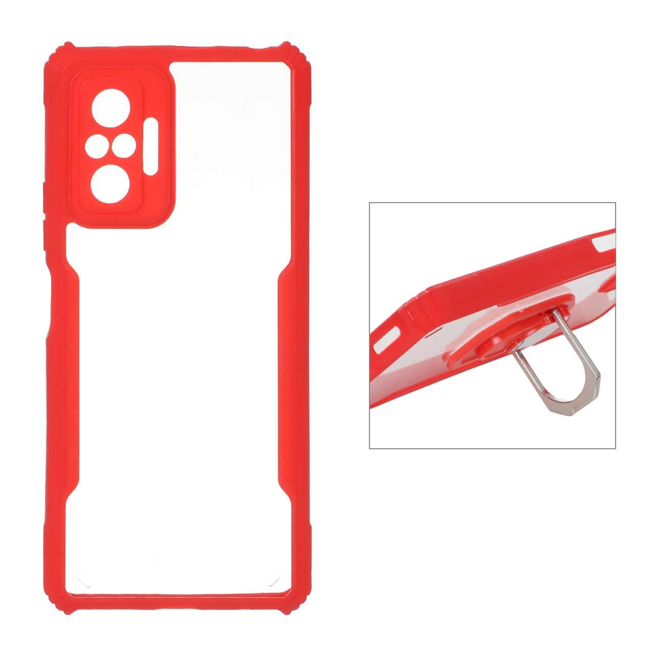 قاب New Case ایربگ دار هولدر انگشتی Xiaomi Redmi Note 10 Pro 4G / Redmi Note 10 Pro Max - قرمز